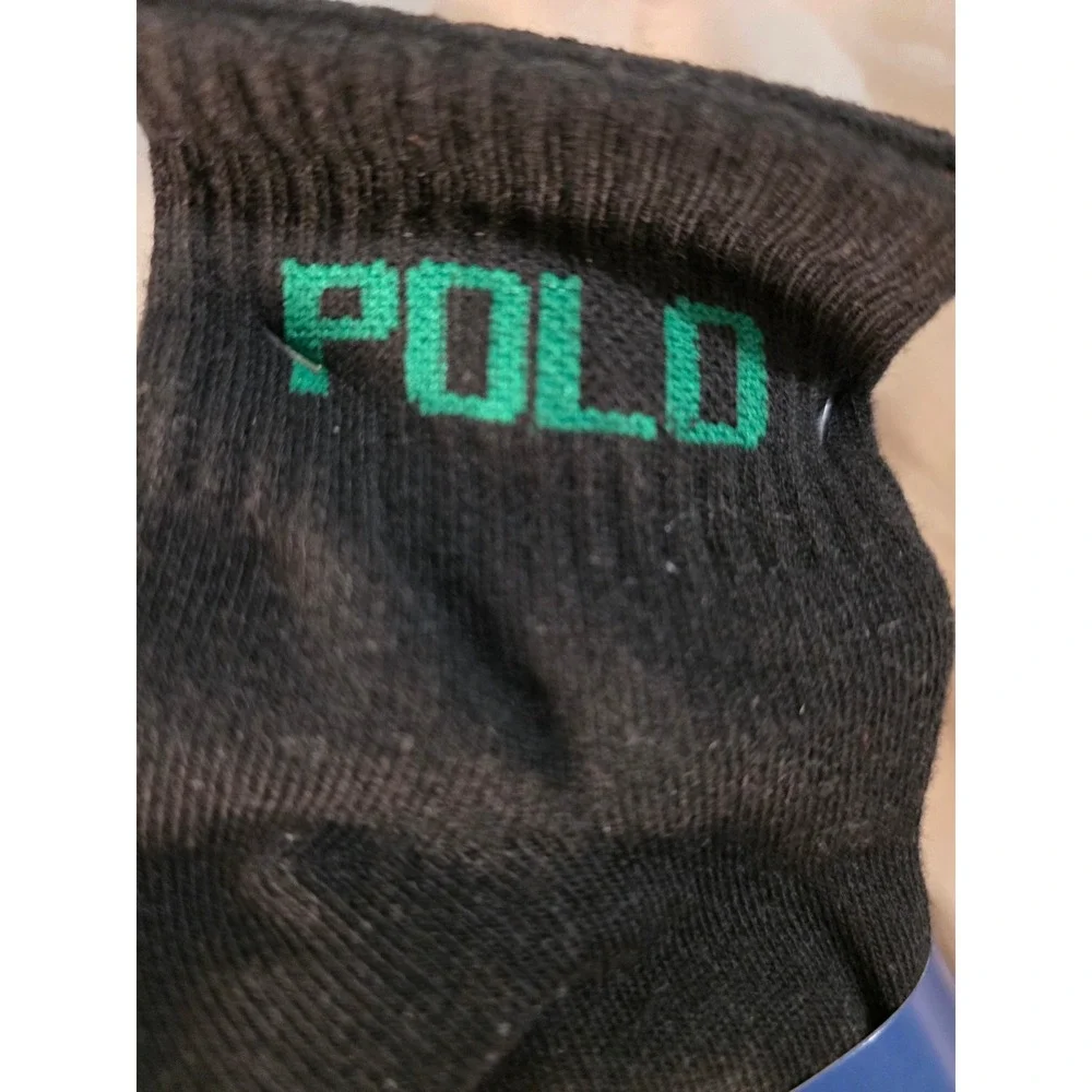 Polo Ralph Lauren Mens 8 Pair Black Quarter Socks Multi Color Logo ZP824511PKN8